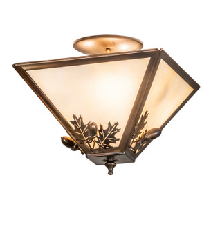 Oak Leaf & Acorn Three Light Flushmount in Light Burnished Antique Copper (57|252002)