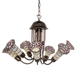 Stained Glass Pond Lily Seven Light Chandelier in Mahogany Bronze (57|251595)