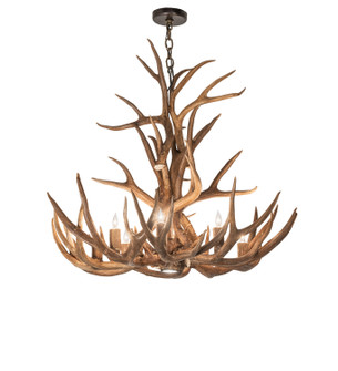 Antlers Eight Light Chandelier in Antique Copper (57|247856)