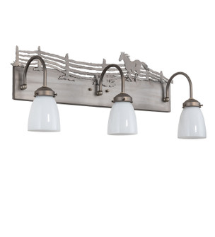 Running Horses Three Light Vanity in Industrial Steel (57|247457)