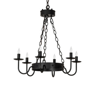 Edinburgh Six Light Chandelier in Solar Black (57|244691)