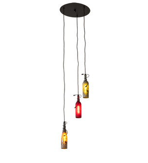 Three Light Pendant in Black Tex (57|239714)
