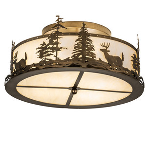 Deer At Dusk Four Light Semi-Flushmount in Antique Copper (57|239334)