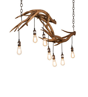 Antlers Eight Light Chandelier in Antique Copper (57|238960)