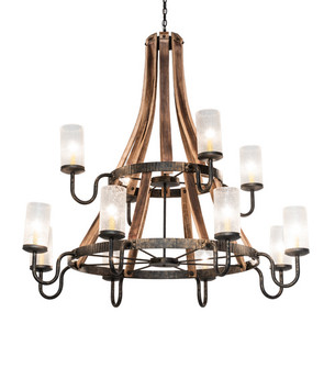 Barrel Stave 12 Light Chandelier in Golden Bronze (57|238765)