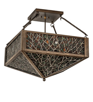 Bamboo Four Light Semi-Flushmount in Antique Copper (57|235973)