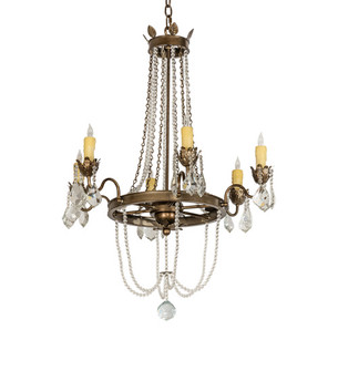Dominique Six Light Chandelier in Black Hills Gold (57|232504)