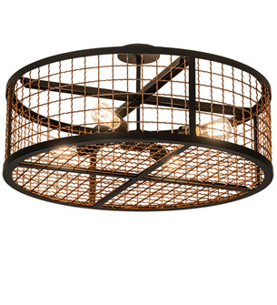 Paloma Golpe LED Semi Flush Mount in Flat Black & Metallic Bronze (57|230968)