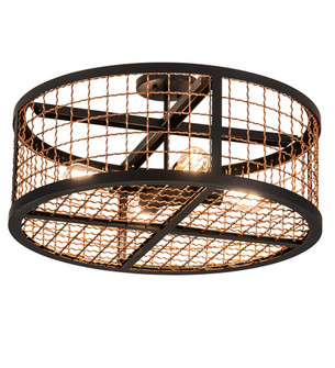 Paloma Golpe LED Semi Flush Mount in Flat Black And Metallic Bronze (57|230967)