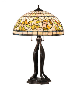 Tiffany Turning Leaf Three Light Table Lamp in Mahogany Bronze (57|229126)