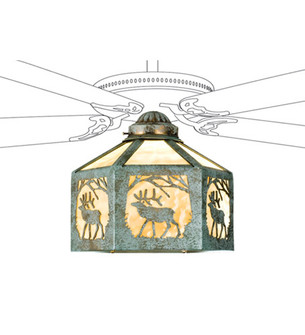 Lone Elk One Light Fan Light Shade in Verdigris (57|22340)