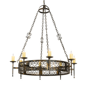 Toscano Eight Light Chandelier in Antique Black (57|222724)