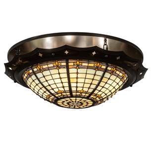 Fleur-De-Lite Four Light Flushmount in Antique Copper And Timeless Bronze (57|219713)