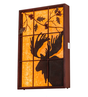 Moose Window in Red Rust With Hand Paint (57|216919)