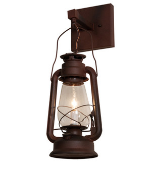 Miners Lantern One Light Wall Sconce in Wrought Iron On Rust (57|215766)
