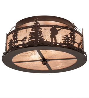 Fly Fishing Creek Two Light Flushmount in Mahogany Bronze (57|214358)