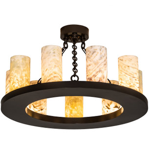 Loxley Nine Light Semi-Flushmount in Timeless Bronze (57|213472)