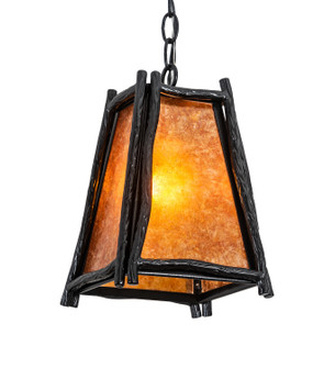 Sticks One Light Mini Pendant in Black Satin Wrought Iron (57|213432)