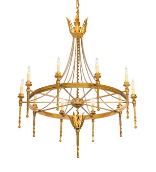 Amaury Ten Light Chandelier in Transparent Gold Over Nickel (57|211956)