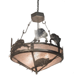 Catch Of The Day Four Light Inverted Pendant in Industrial Steel (57|20875)