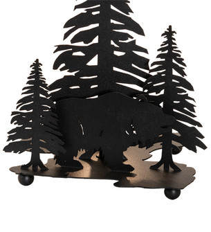 Grizzly Bear Two Light Lamp Base in Textured Black (57|20498)