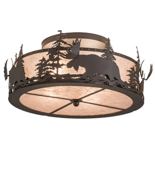 Moose at Dusk Four Light Flushmount in Oil Rubbed Bronze (57|200517)