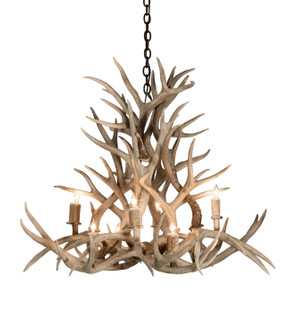 Antlers Eight Light Chandelier in Antique Copper (57|200465)