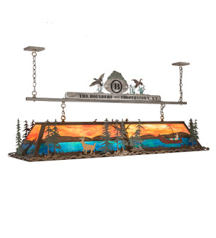 Boulders Nine Light Pendant in Antique Copper/Raw Steel/Hand Paint (57|199702)