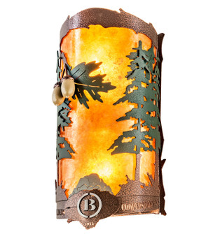 Boulders Two Light Wall Sconce in New Copper Vein / Green Trees (57|199701)