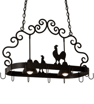 Poulet Two Light Pot Rack in Blackwash (57|199553)
