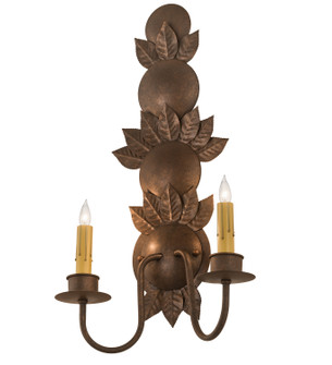 Tole Leaf Two Light Wall Sconce in Antique Rust (57|195003)