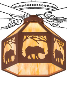 Lone Bear One Light Fan Light Shade in Rust (57|188258)
