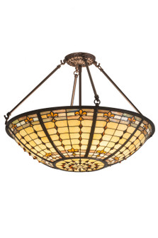 Fleur-De-Lite Three Light Semi-Flushmount in Mahogany Bronze (57|187967)