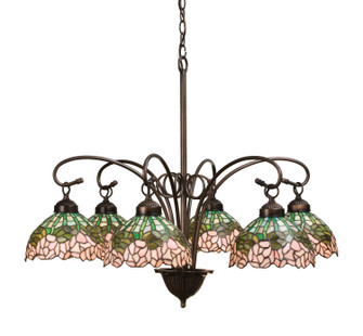 Tiffany Cabbage Rose Six Light Chandelier in Nickel (57|18713)