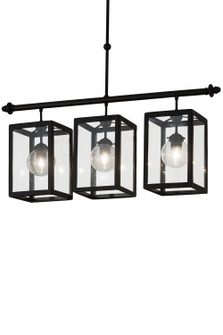 Quadrato Three Light Island Pendant in Textured Black (57|179150)