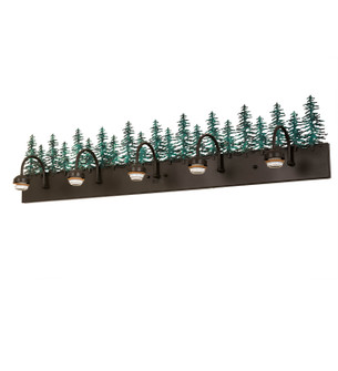 Tall Pines Five Light Vanity Hardware in Timeless Bronze & Green Trees (57|178528)