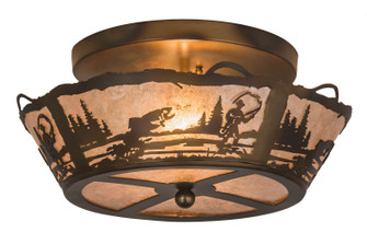 Fly Fishing Creek Two Light Flushmount in Dark Burnished Antique Copper (57|170968)