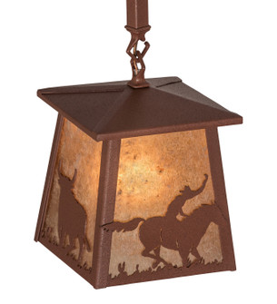 Cowboy & Steer One Light Pendant in Rust (57|169618)