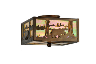 Bear At Lake Two Light Flushmount in Antique Copper (57|16588)