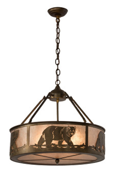 Black Bear Four Light Inverted Pendant in Antique Copper (57|164099)