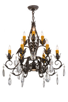 New Country French Ten Light Chandelier in Chestnut Textured (57|162815)