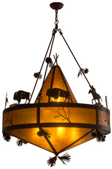 High Plains Rider And The Herd Five Light Pendant in Rust (57|161410)