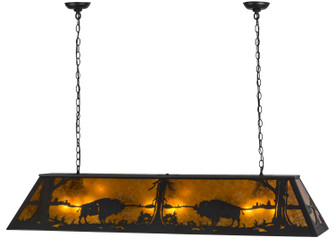 Buffalo At Lake Nine Light Oblong Pendant in Wrought Iron (57|156358)