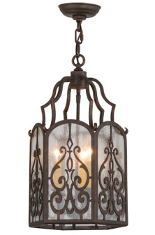 Antencio Three Light Pendant in Gilded Tobacco/Clear Seedy Glass (57|155287)