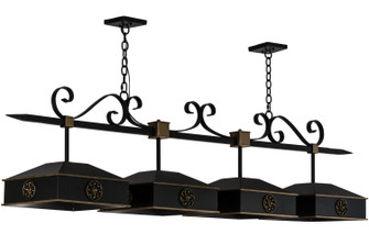 Stefano Four Light Island Pendant in Blackwash/W Gold Accents (57|155075)