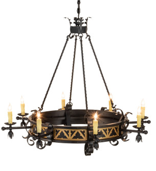 Filomena Eight Light Chandelier in Blackwash/W Gold Accents (57|155072)