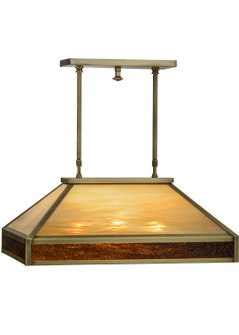 Mission Three Light Oblong Pendant in Antique Brass (57|153028)