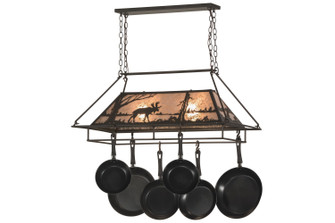 Moose at Lake Two Light Pot Rack in Oil Rubbed Bronze (57|152951)