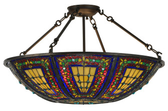 Fleur-De-Lis Four Light Semi Flush Mount in Oil Rubbed Bronze (57|150817)