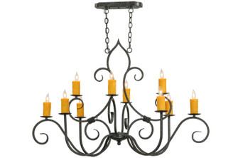 Clifton Ten Light Chandelier in Black Metal,Custom (57|149373)